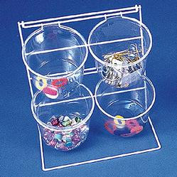 4-Jar Countertop Display Rack with Clear Jars