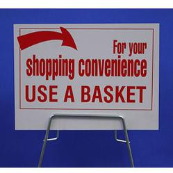 Sign for Shopping Basket Rack