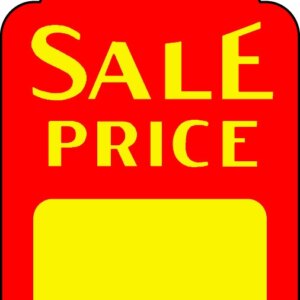 Yellow on Red Sale Price Tag