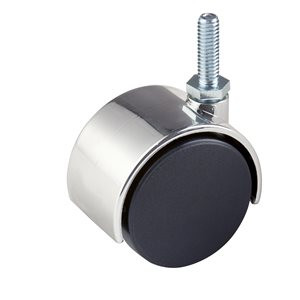 2" Plastic Twin Wheel Caster w/ 1" stem