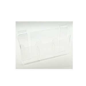 Acrylic Slatwall Double Wide Tri-Fold Brochure Holder