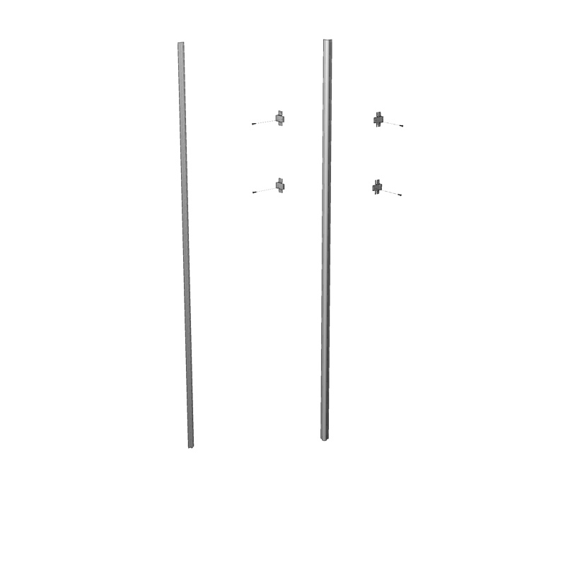 Lozier Box Extension Kit SAT Aluminum, Clear Anodized