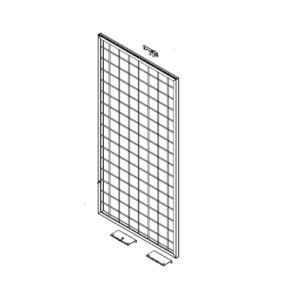 Wire End Merch Panel 24" W (for a 54" H Uprite)W/ "U" Channel for Signage LB CHR Charcoal