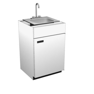 Lozier Rx Sink Unit 1S8 WHT Body / CHR Base