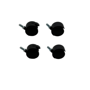 2" DIA Twin Nylon Casters W/Plastic Chrome Hood Set Of 4