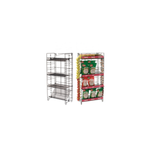 Wire 4-tier Shelf Rack with 2 Clipping Retail Strips