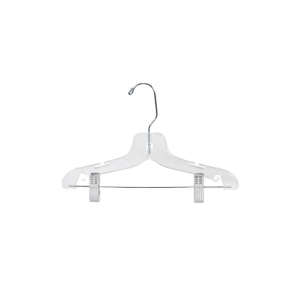 12" Child Suit Hanger w/Clips/Clear