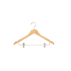 17" Wood Suit Hanger w/Clips