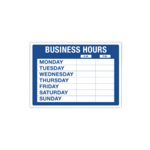 Business Hours Sign