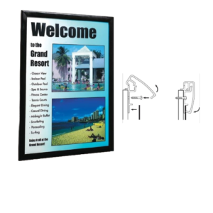 Black Front Load Plastic Sign Frame
