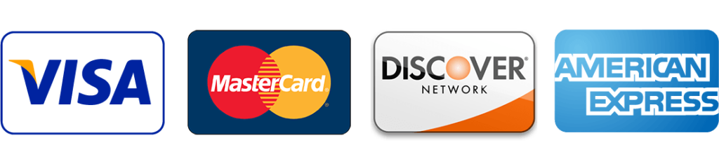 We accept all major credit cards at Advance Displays in SLC, UT